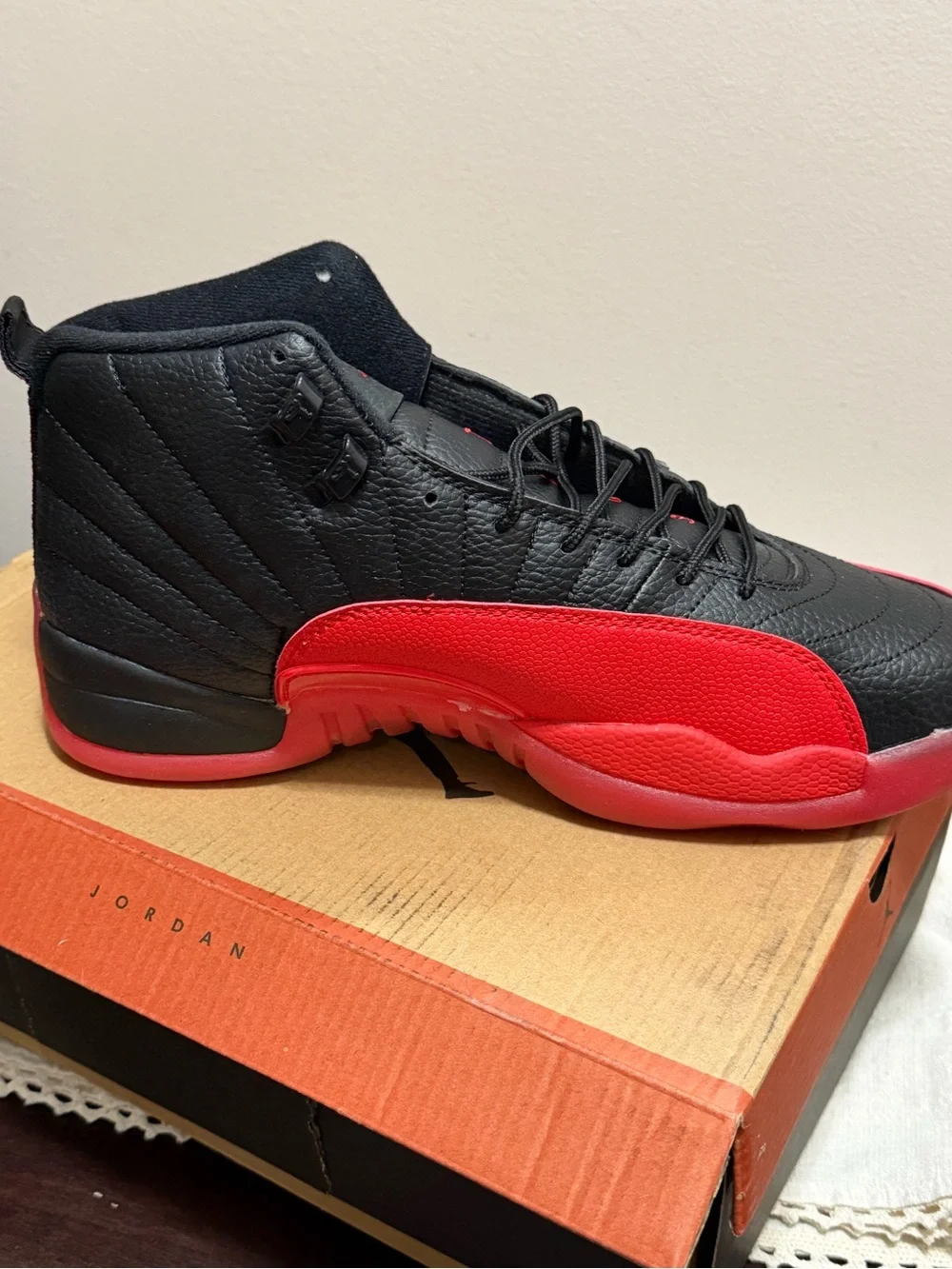 Jordan Black & Red High-Top Basketball Sneakers